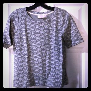 Short sleeve jacquard sweatshirt